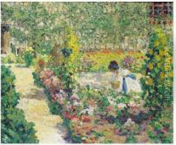 Au Jardin Potager Oil Painting - Louis Abel-Truchet