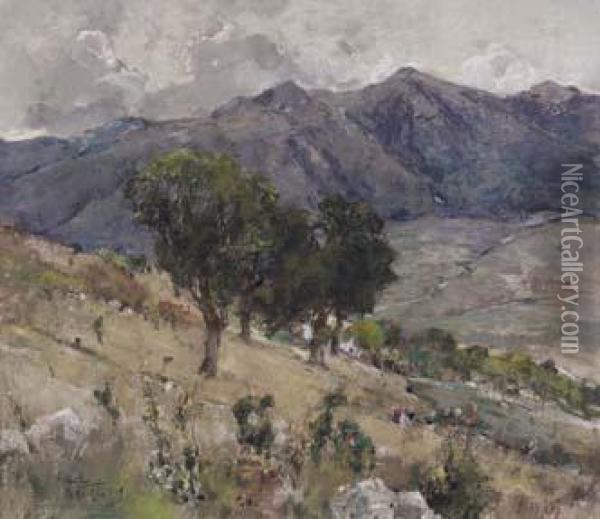 I Monti Di Nusco Oil Painting - Giuseppe Casciaro