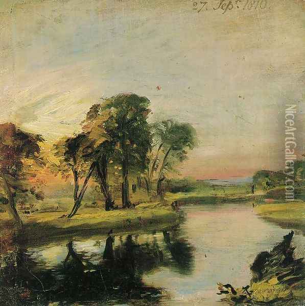 A View on the Stour Oil Painting - John Constable