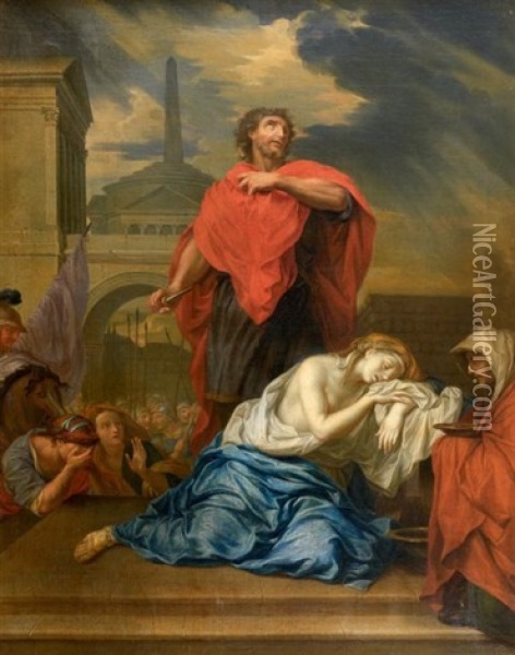 Le Sacrifice De Jephte Oil Painting - Charles Le Brun