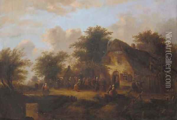 A village kermesse Oil Painting - Laurent Herman Redig