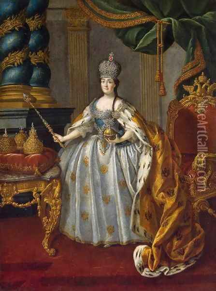 Portrait of Catherine II Oil Painting - Aleksei Antropov