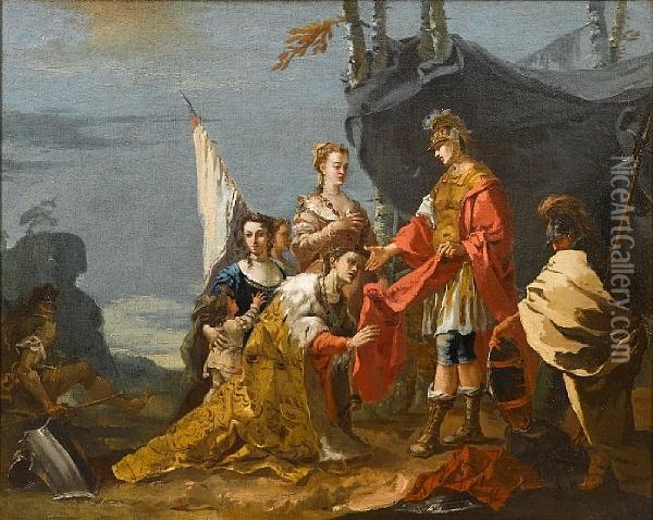 The Family Of Darius Before Alexander Oil Painting - Giovanni Battista Tiepolo