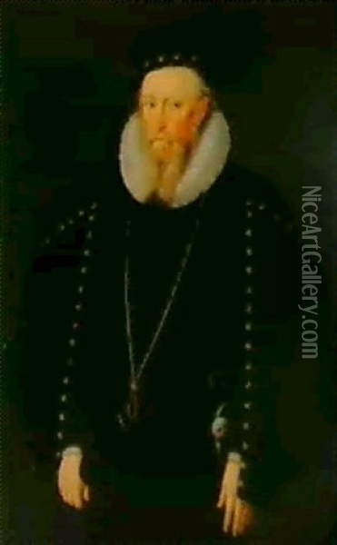 Portrait Of Sir Henry Lee (1533-1611) Oil Painting - Marcus Gerards the Younger