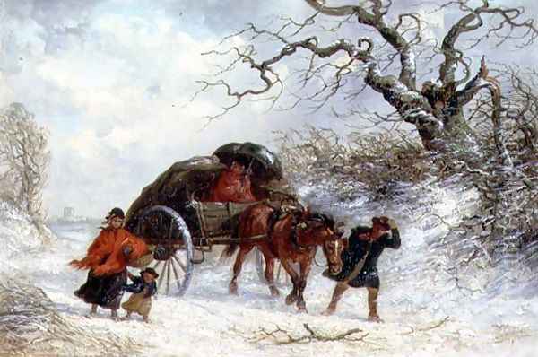 The Carriers Cart - Winter Oil Painting - Thomas Smythe
