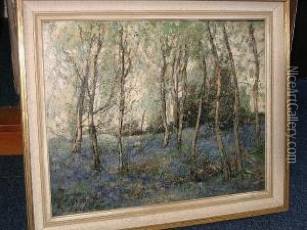 Bluebell Wood Oil Painting - William Alfred Gibson
