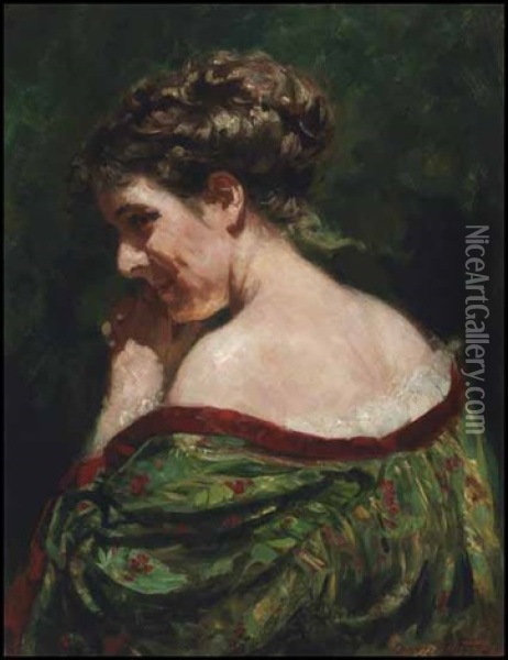 Femme A L'epaule Nue Oil Painting - Georges Marie-Joseph Delfosse