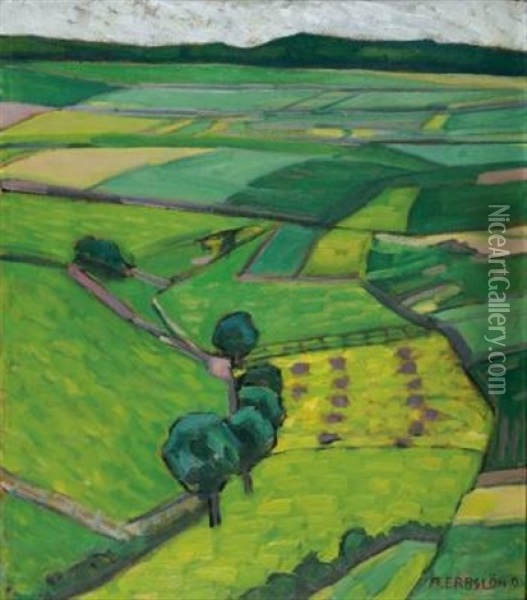 Weite Landschaft Bei Calenberg Oil Painting - Adolf Erbsloeh
