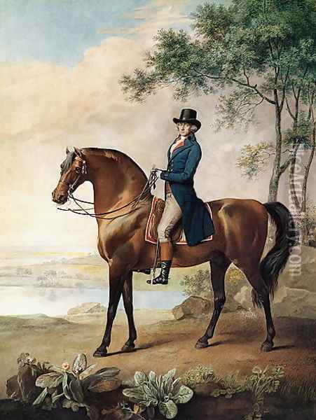 Warren Hastings Esq. on his Arabian Horse, after a painting by George Stubbs, 1796 1724-1806 Oil Painting - George Stubbs