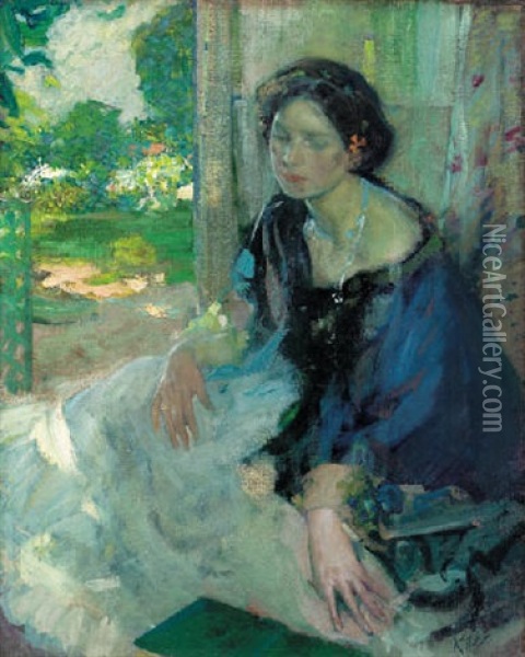 In The Shadow Oil Painting - Richard Edward Miller