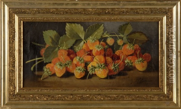 Still Life Of Strawberries Oil Painting - John Clinton Spencer