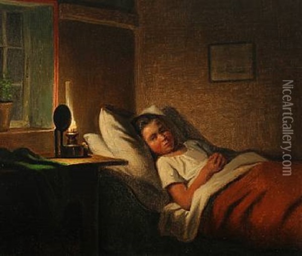 Mor Har Sagt Godnat Oil Painting - Johann Julius Exner