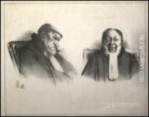 Gens De Justice Oil Painting - Honore Daumier