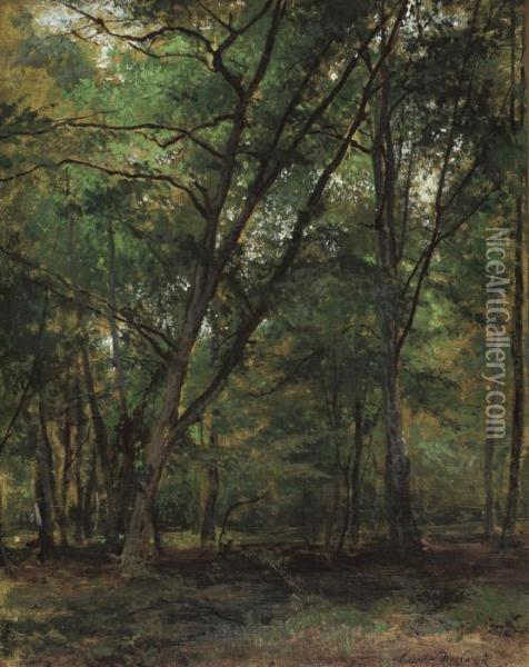 In The Forest Oil Painting - Cesar De Cock