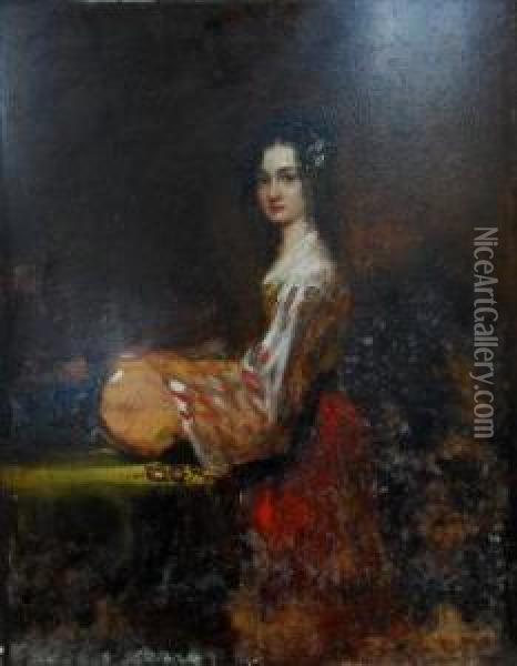 Unfinished Study Of A Young
Woman Oil Painting - Diego Rodriguez de Silva y Velazquez