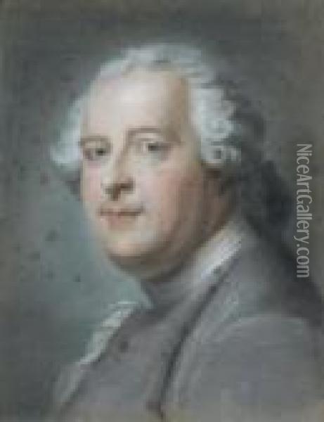 Portrait De Jean-charles Garnier D'isle Oil Painting - Maurice Quentin de La Tour