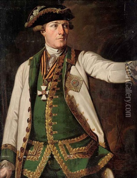 Portrait Of Rear Admiral Samuel Greig, Wearing The Order Of Saint George, Second Class Oil Painting - Ivan Petrovich Argunov