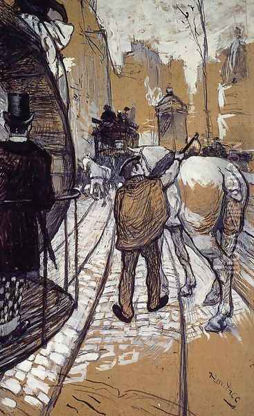 Workers for the Bus Company Oil Painting - Henri De Toulouse-Lautrec