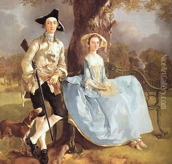 Mr and Mrs Andrews (detail) 1750 Oil Painting - Thomas Gainsborough