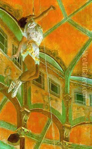Miss La La at the Cirque Fernando Oil Painting - Edgar Degas