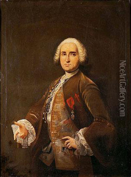 Retrato De Caballero De La Orden De Santiago Oil Painting - Juan De Espinal