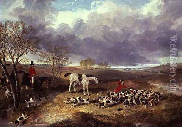 The Cambridgeshire Hunt: the Death Oil Painting - John Frederick Herring Snr