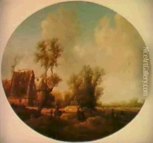Ein Wirtshaus In Den Haarlemerdunen Oil Painting - Jan Coelenbier