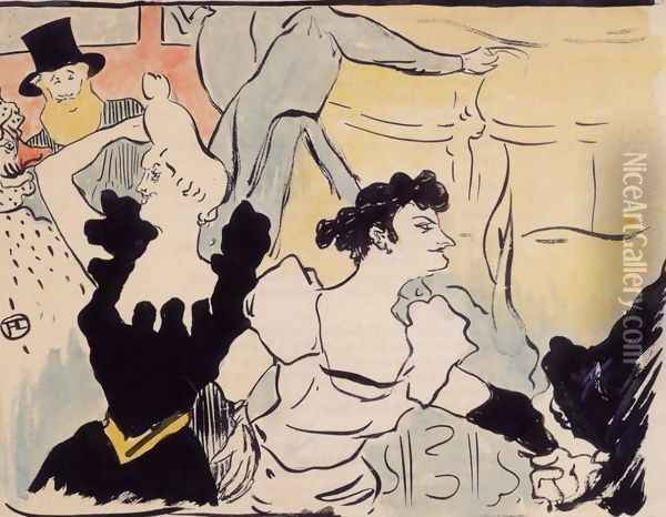 Au bal Oil Painting - Henri De Toulouse-Lautrec