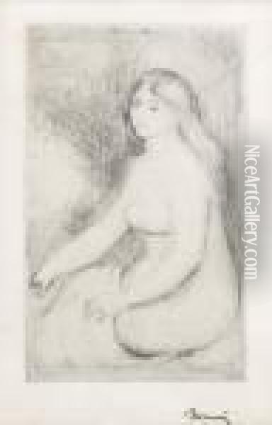 Baigneuse Assise Oil Painting - Pierre Auguste Renoir