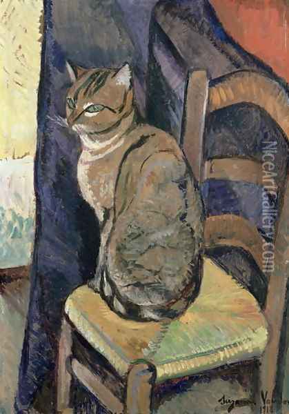 Study of a Cat, 1918 Oil Painting - Suzanne Valadon
