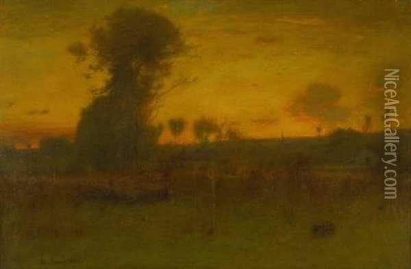 After Sundown, Montclair, New Jersey Oil Painting - George Inness