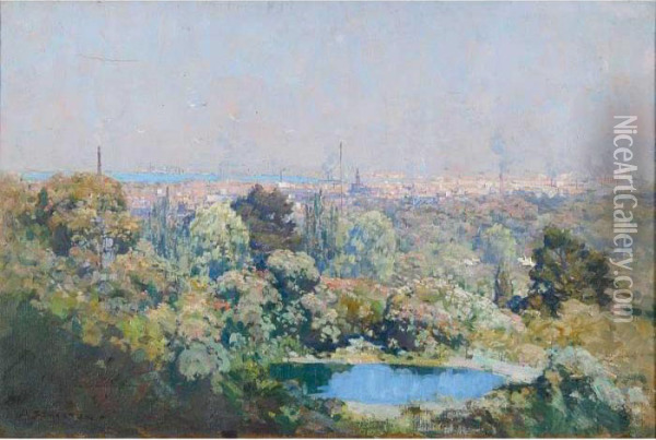 The Sunlit Gardens Oil Painting - Arthur Ernest Streeton