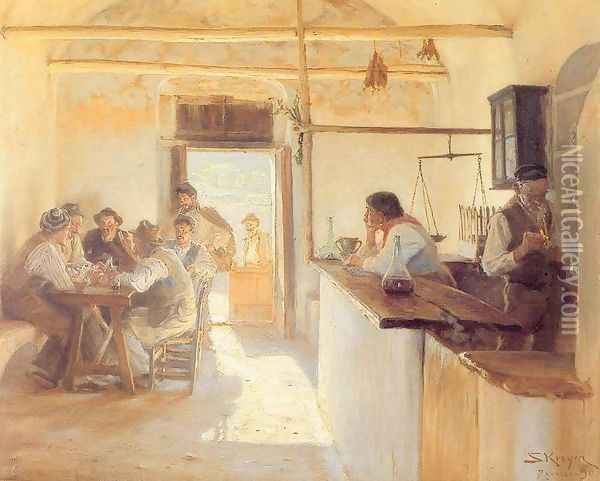 Taberna en Ravello Oil Painting - Peder Severin Kroyer