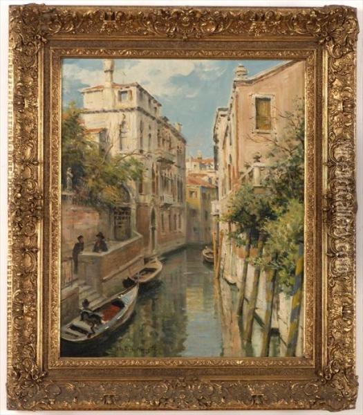 Venetian Coastal Scene Oil Painting - Louis Aston Knight