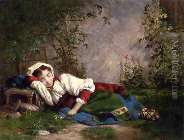 Napping Oil Painting - John O'Brien Inman