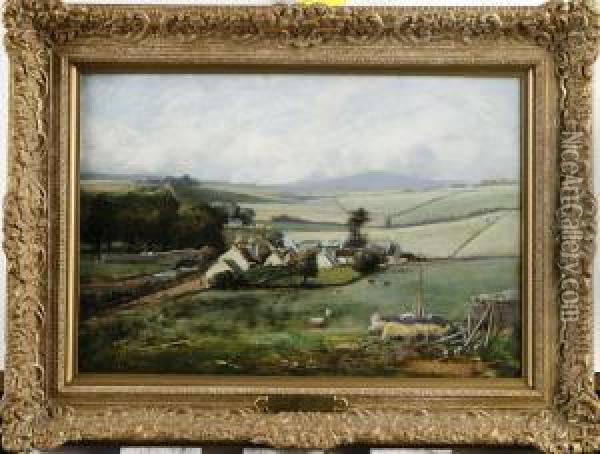 Sussex Willage Oil Painting - Herbert Hughes Stanton