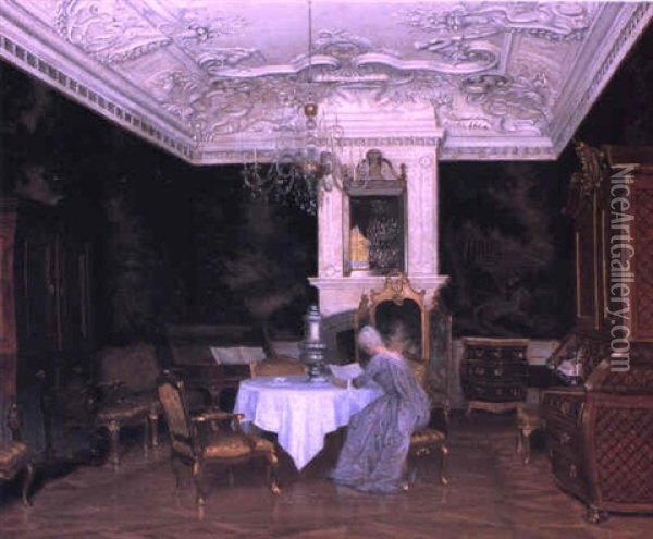Fredensborg Oil Painting - Adolf Heinrich Claus Hansen