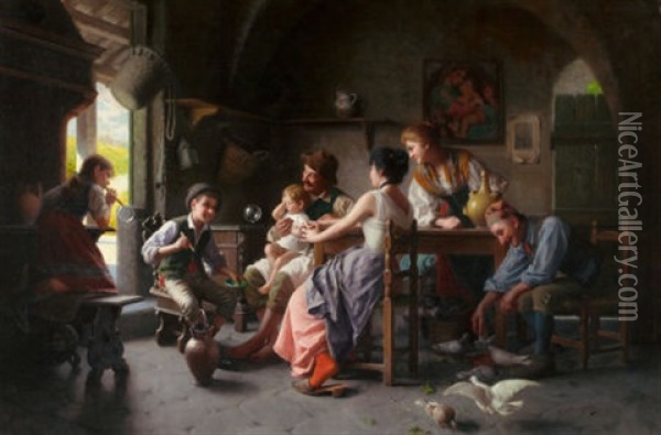 The Soap Bubble Oil Painting - Giovanni Battista Torriglia