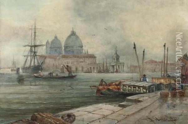 On The Waterfront, Venice Oil Painting - Thomas Bush Hardy