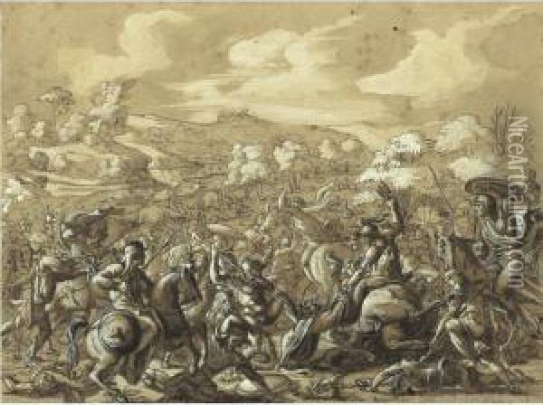 Greek Soldiers In Battle Oil Painting - Michel-Martin Drolling