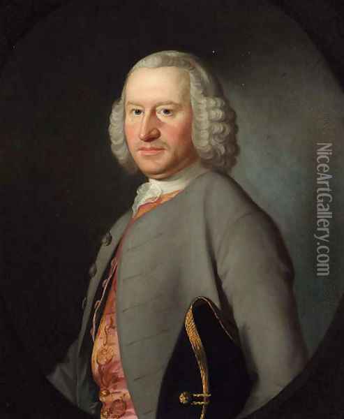 Portrait of Robert Newton (1713-1789) of Norton and Mickleover, High Sheriff of Derbyshire Oil Painting - Josepf Wright Of Derby