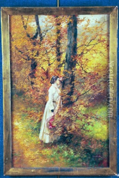 A Quiet Moment In The Woods Oil Painting - Antal (Laszlo) Neogrady