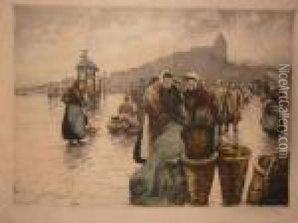 Le Treport Oil Painting - Manuel Robbe