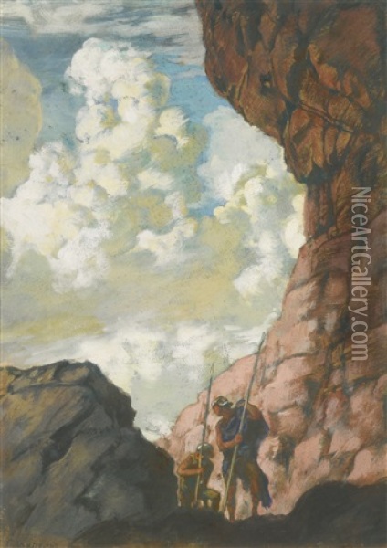 Romantic Landscape Oil Painting - Evgeni Evgen'evich Lansere