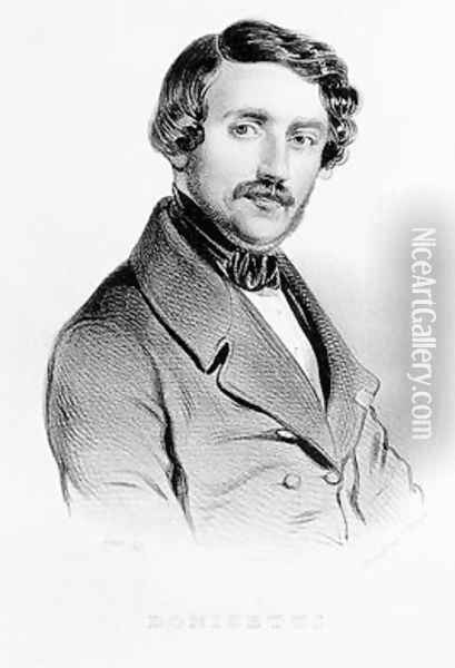 Portrait of Gaetano Donizetti 1797-1848 Italian composer Oil Painting - Carel Christian Anthony Last