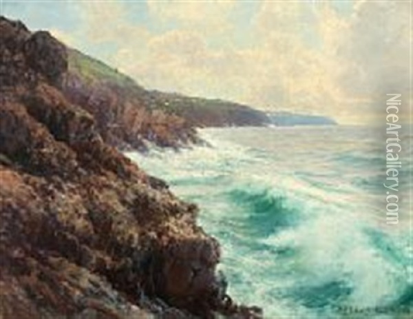 Coastal Scenery From Bornholm Oil Painting - Peder Jacob Marius Knudsen