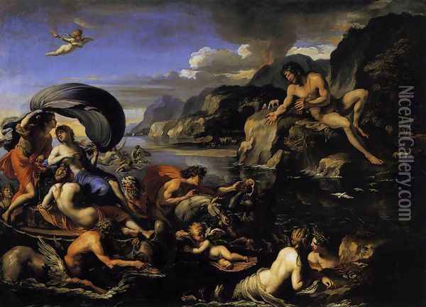 Acis, Galatea, and Polyphemus 1645-50 Oil Painting - Francois Perrier