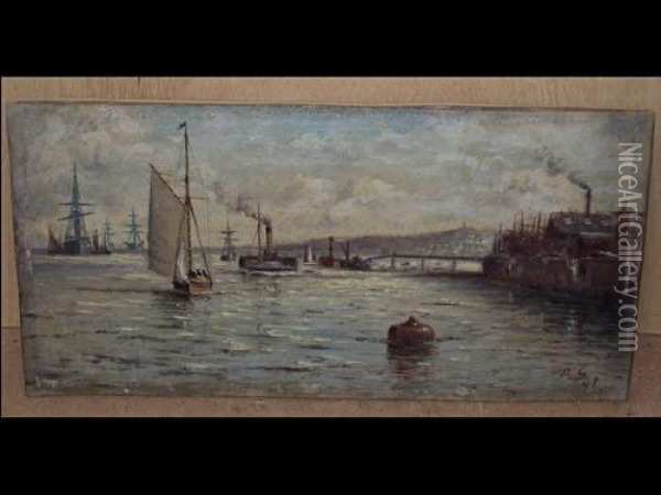 Monks Ferry, Birkenhead Oil Painting - Parker Greenwood