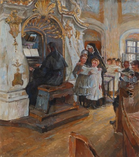 In Der Schloskapelle Weesenstein Oil Painting - Ferdinand Dorsch