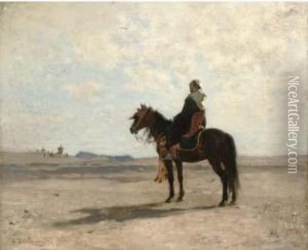 Cavalier Arabe Dans Un Desert Oil Painting - Gustave Achille Guillaumet